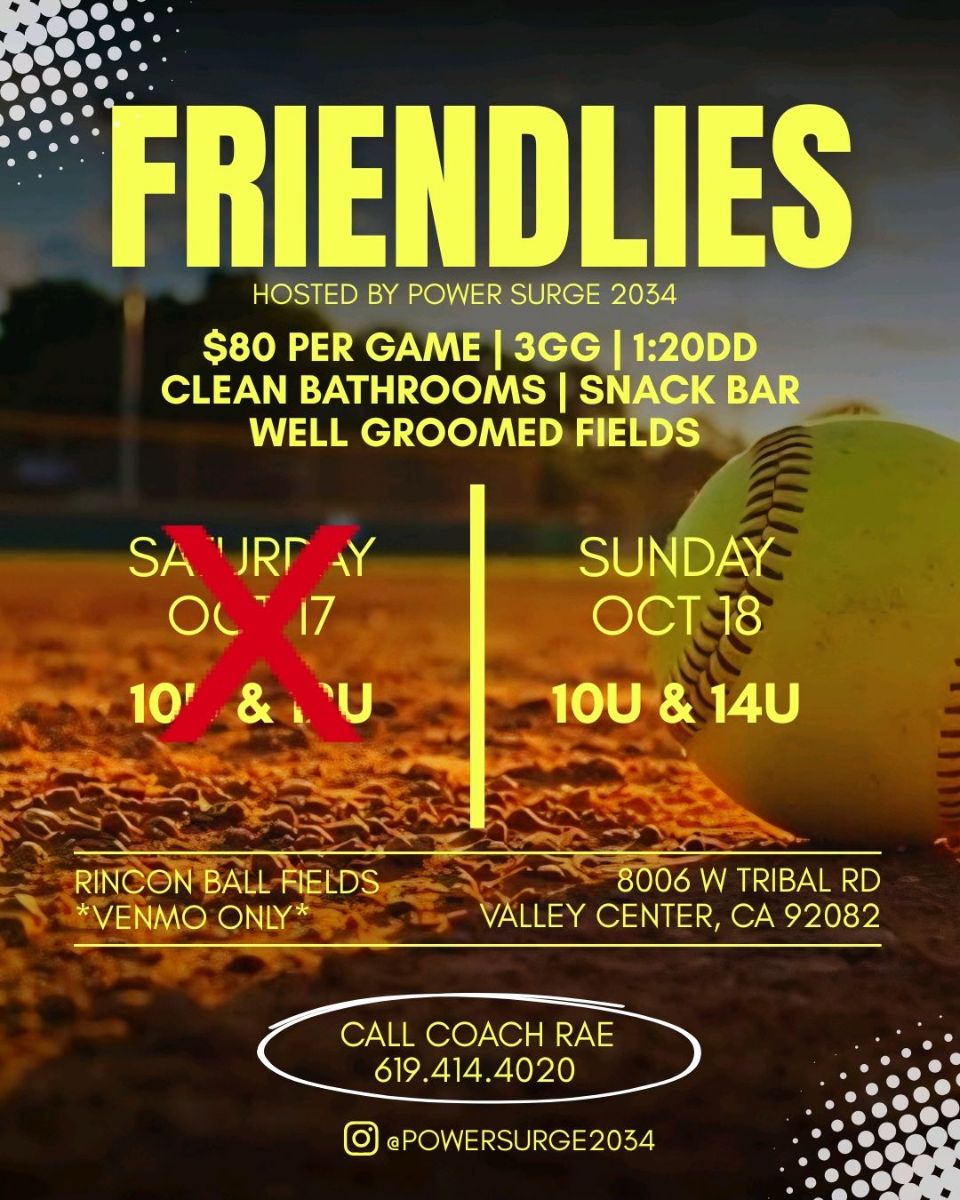 Flyer for Power Surge 2034 Friendlies