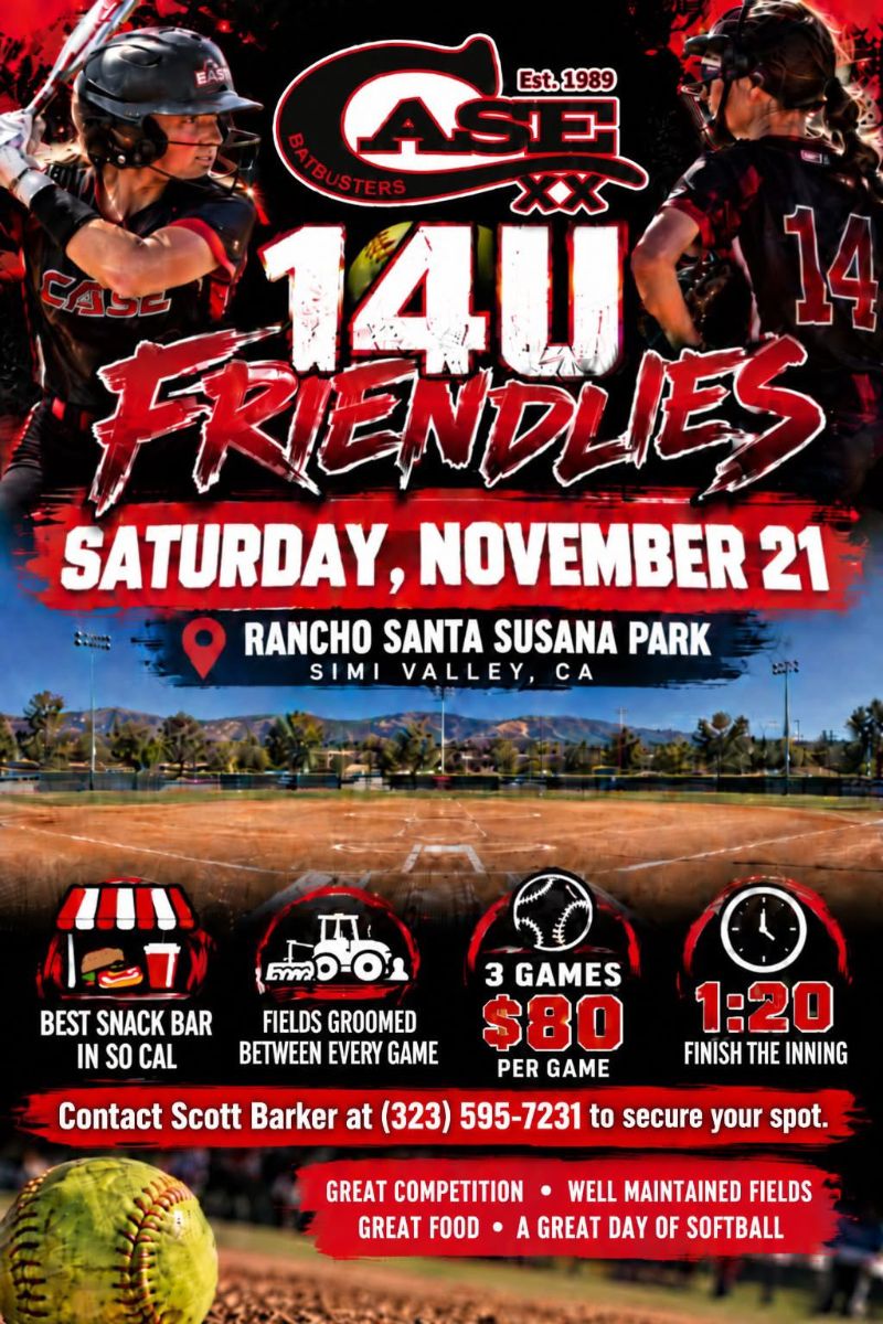 Flyer for 14U Friendlies