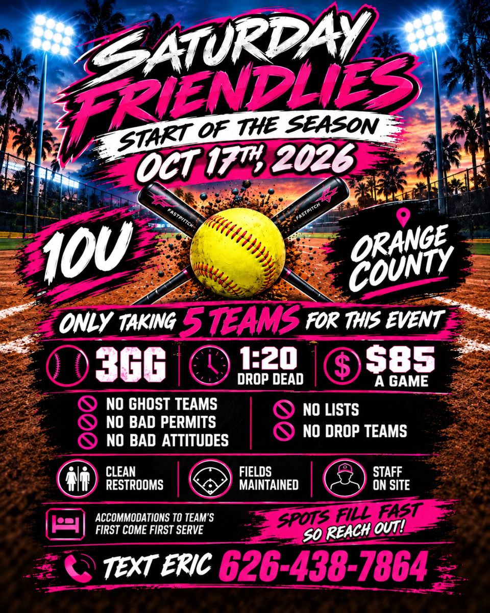 Flyer for Saturday Friendlies - Start of the Season