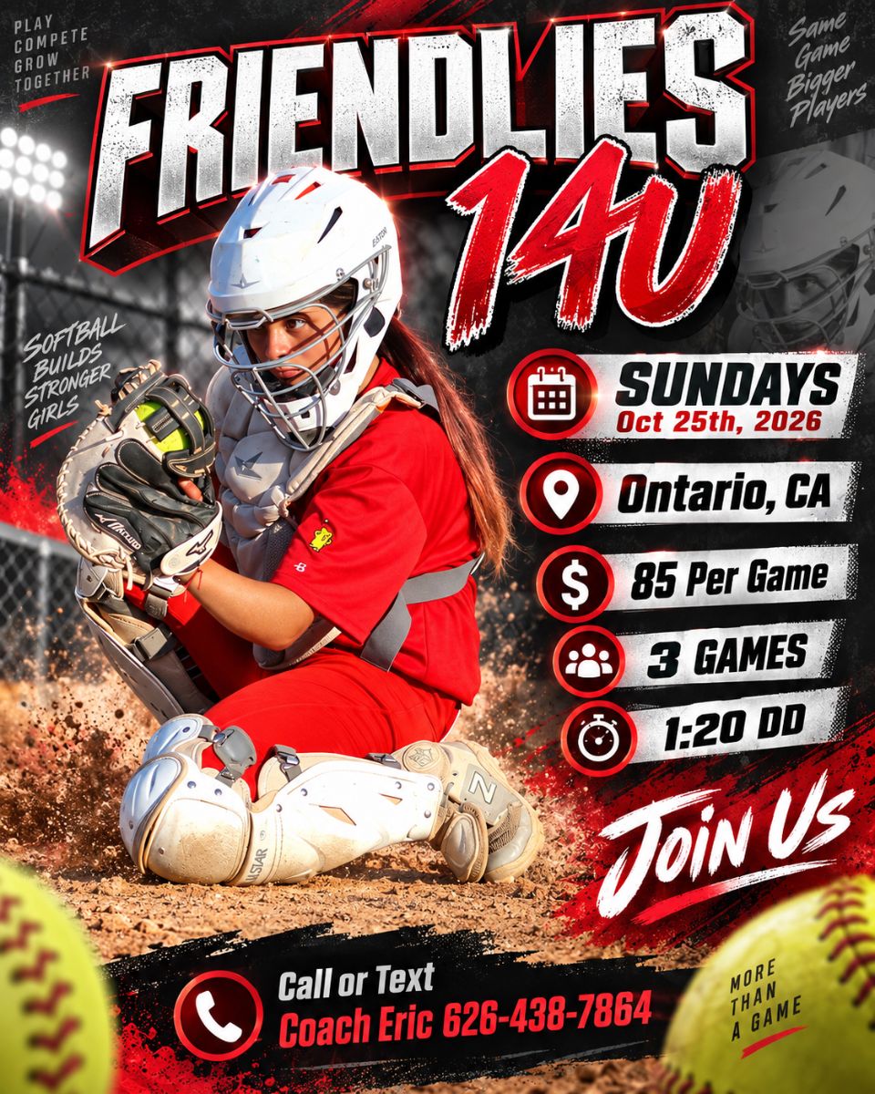 Flyer for 12U & 14U Friendlies
